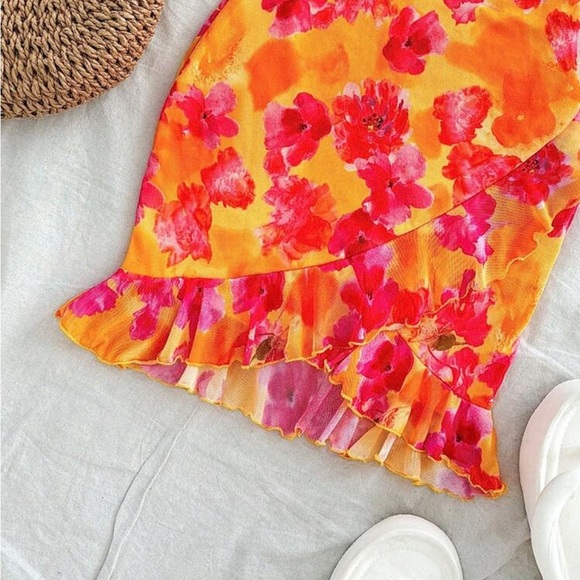 Floral Halter Dress - Orange and Pink
8105 - Picture 5 of 6